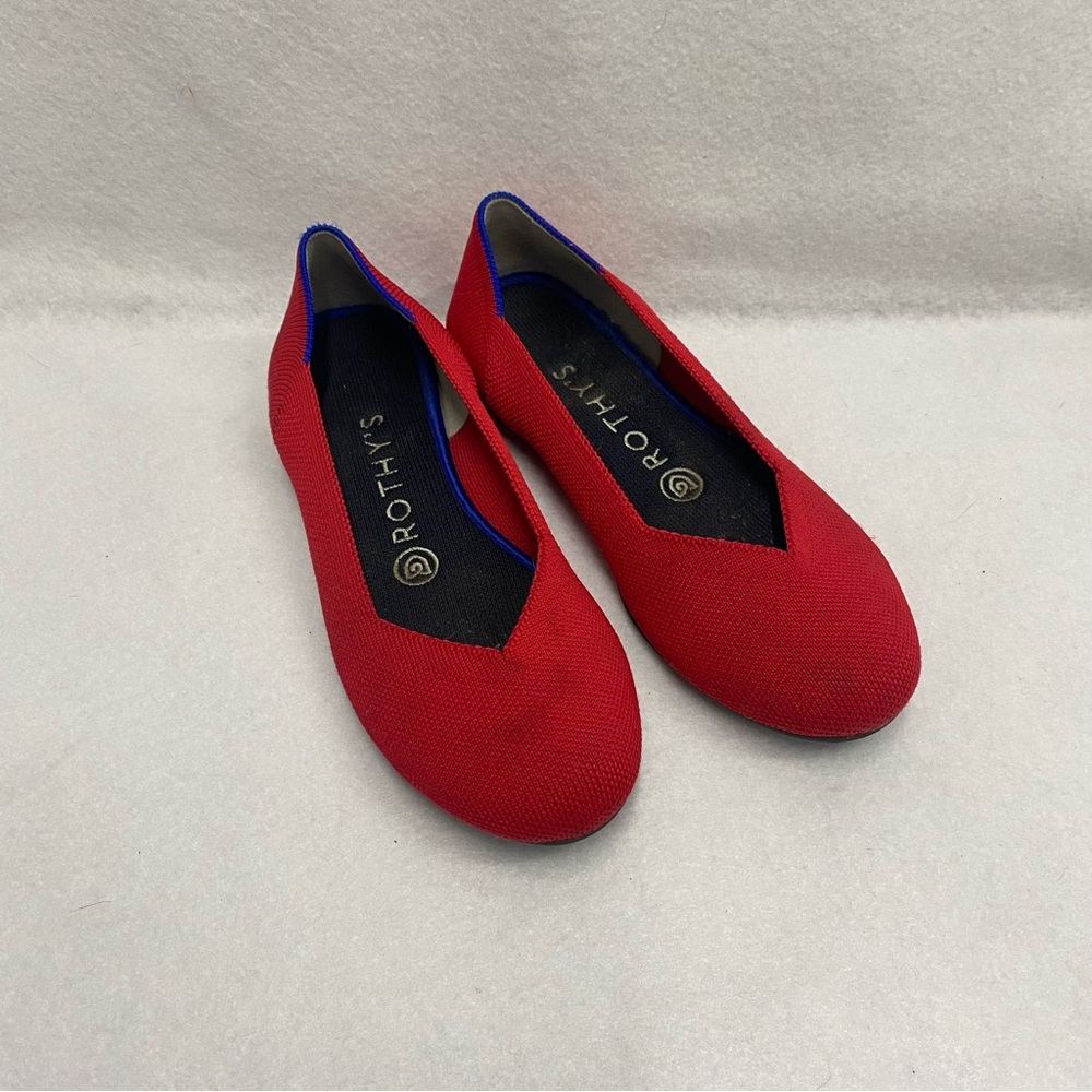 Rothy's Red Round Toe Flats 6.5